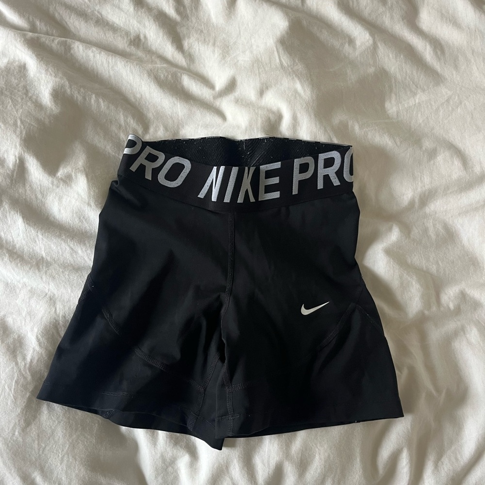 Nike Pro 365 Black Shorts with White Accents
